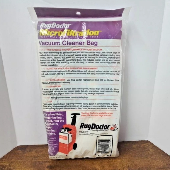 Rug Doctor Hoover Type A Vacuum Cleaner Bags 2 Pack - Picture 2 of 2